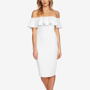 1 State off the shoulder midi white dress. Never worn